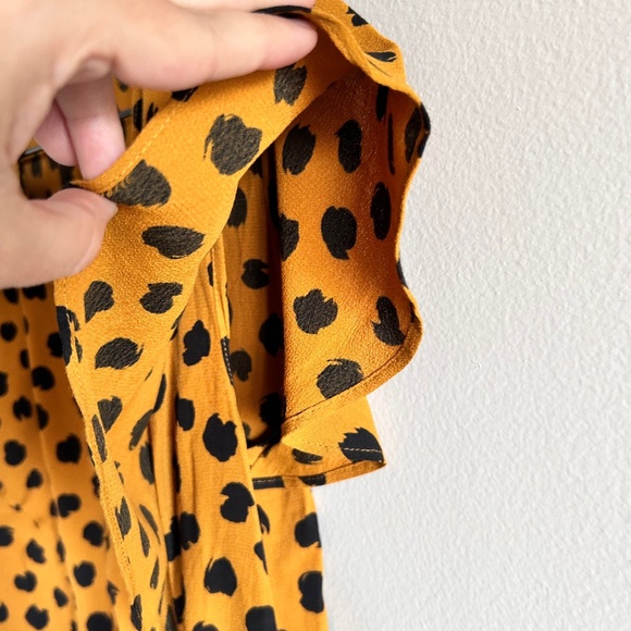 MadeWELL Carmelina Flutter-Sleeve Top | Painted Spots Egyptian Gold | Size 0 | - Picture 9 of 14